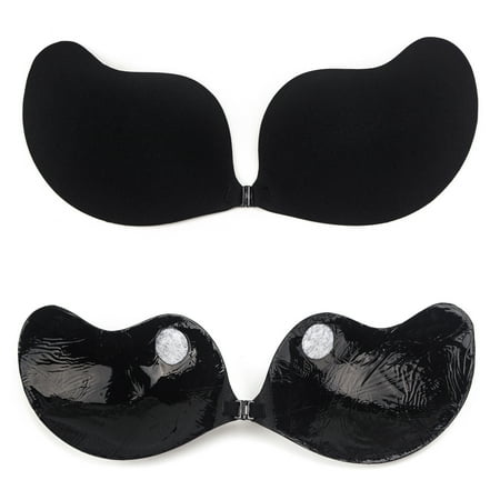 

DODOING Womens Push Up Sticky Strapless Backless Silicone Self Adhesive Invisible Bra Cute Mango Shape