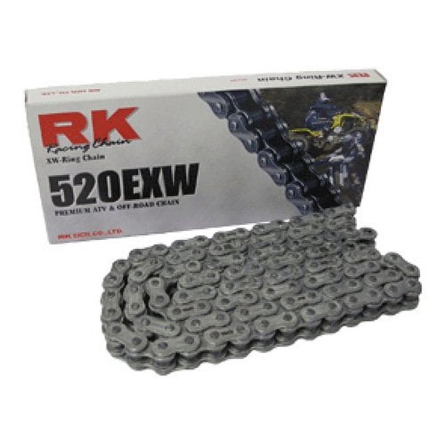 RK Racing Chain 520EXW-94 (520 Series) Steel 94 Link Extreme Performance Off-Road and ATV XW-Ring Chain with Connecting Link