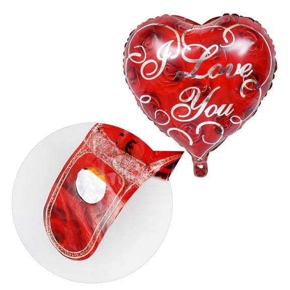 KALLORY Red Foil Heart Shaped Balloons 10pcs Valentine’s Day Party Decorations Romantic Balloon Set