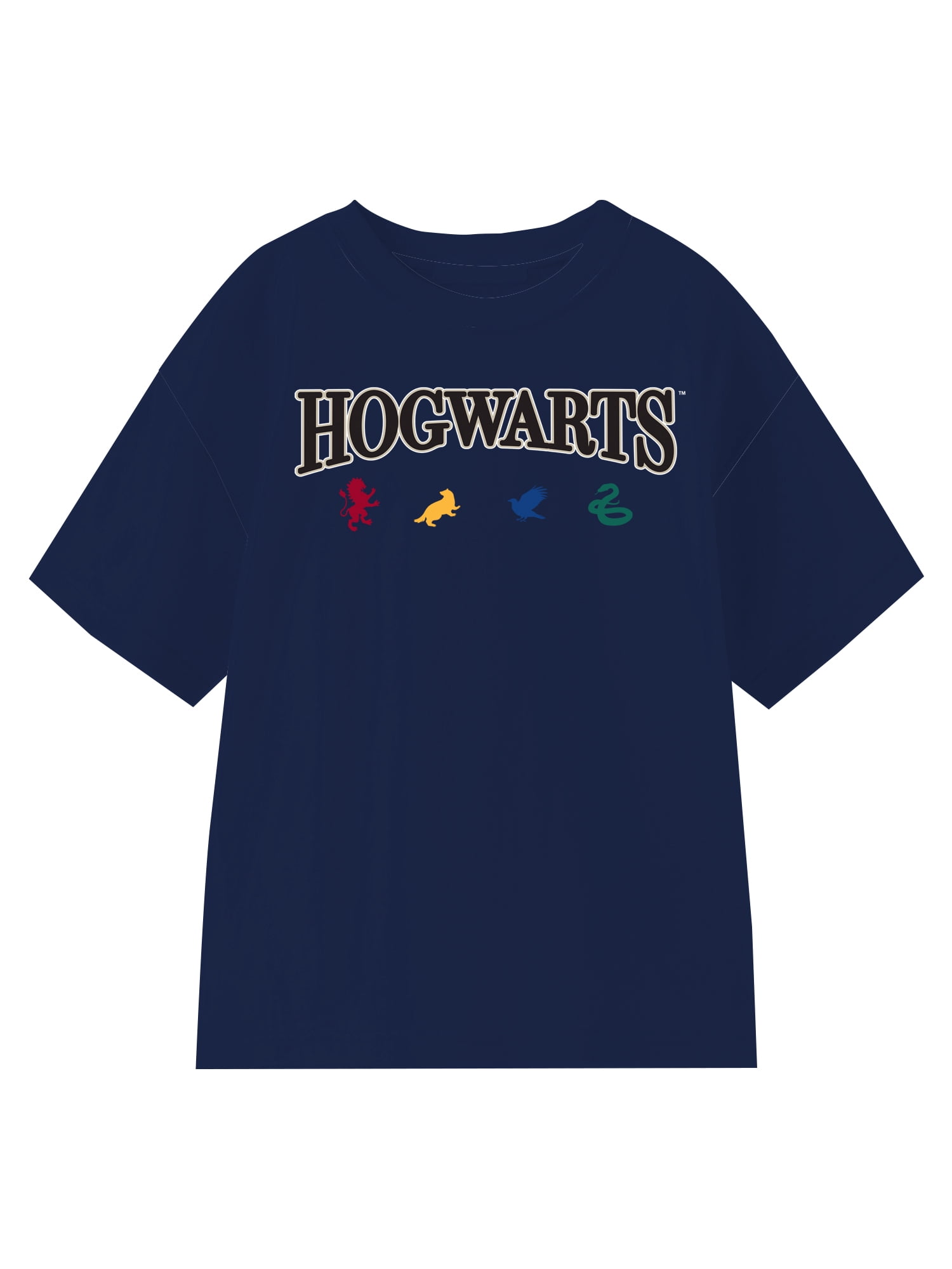 Harry Potter, Boys' & Big Boys' Graphic Short Sleeve Tee, Hogwarts Mascots, Sizes 4-18
