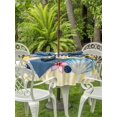 thumbnail image 3 of Outdoor Tablecloth with Umbrella Hole for Patio/Picnic/Party/Camping, Flowers Coastal Waterproof Table Cloth Round Cover Washable, Spring Floral Nautical Striped Farmhouse (Dia 54"), 3 of 8