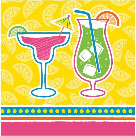 Adult Birthday 'Cocktail Time' Lunch Napkins (16ct)