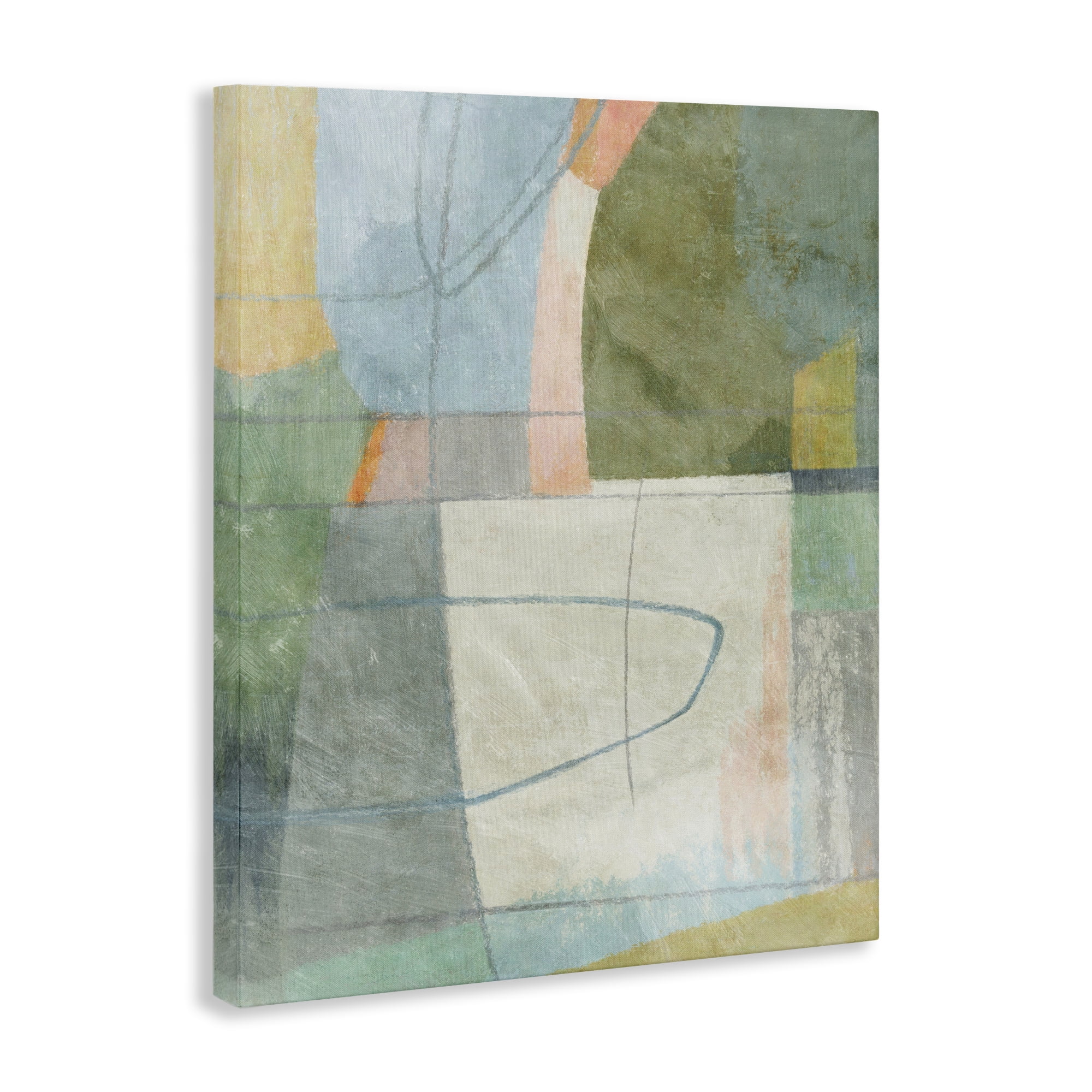 Stupell Industries Scribble on Shapes Abstract Painting Wrapped Canvas Art Print Wall Art, 16 x 20