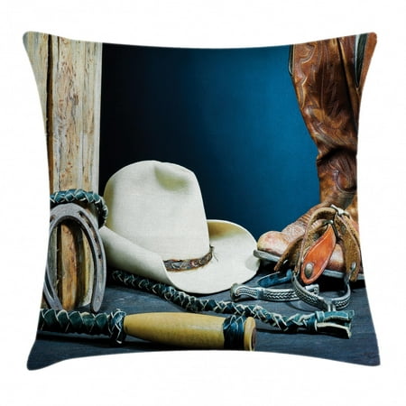 Western Decor Throw Pillow Cushion Cover Equestrian Backdrop With