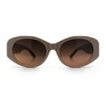 thumbnail image 5 of Womens Oversized Oval Mod Luxury Fashion Plastic Sunglasses Beige - Brown, 5 of 8