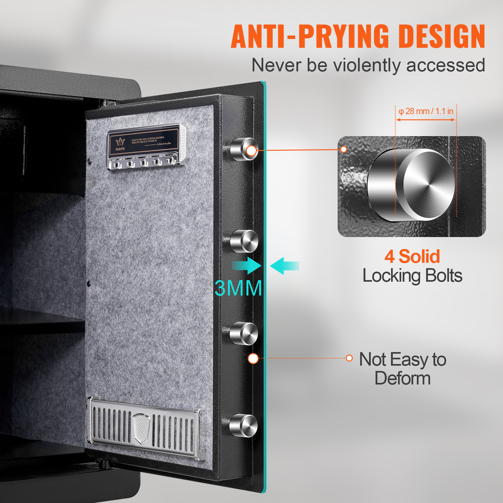 Vevor 2.2 Cu Ft Fingerprint Digital Safe with LED Light photo 3