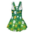 thumbnail image 5 of Uourmeti Girls' Shamrock Clover Skirted One-Piece Swimsuit - Quick Dry Soft Stretch Swim Dress for Beach, Pool & Summer Vacation, 5 of 8