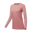 thumbnail image 2 of A2Y Women's Basic Solid Soft Cotton Long Sleeve Crew Neck Top Shirts Dusty Rose L, 2 of 3