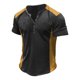 thumbnail image 1 of Men'S Printed T-Shirt Outdoor Retro Button Loose Short Sleeve Top 2XL, 1 of 4