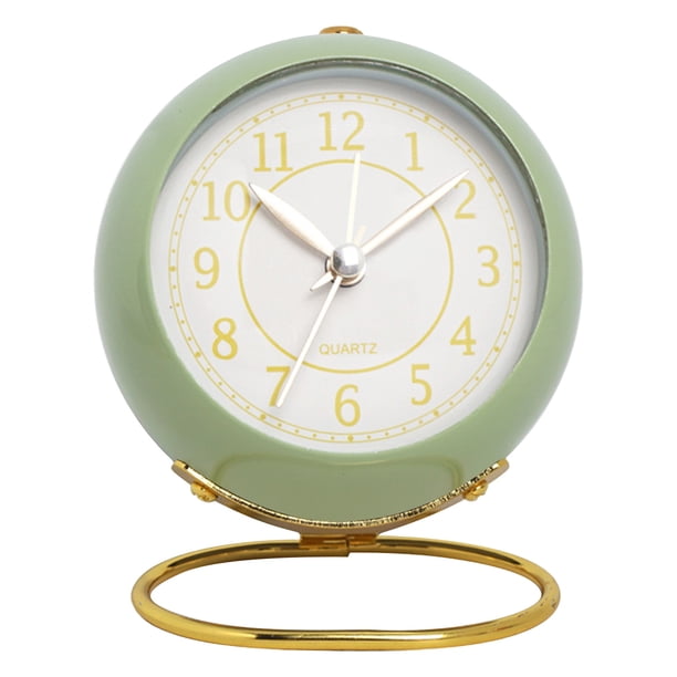 Metal Alarm Clock Decoration Ornaments Alarm Clock Living Room Bedroom Quartz Luminous Clock, Alarm Clock, Metal Frame, Elegant Design, Night Light, Timekeeping, Modern Style, Foldable,