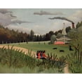 thumbnail image 2 of Rousseau, Henri 14x12 Gold Ornate Wood Framed with Double Matting Museum Art Print Titled - Landscape and Four Young Girls 1895, 2 of 4