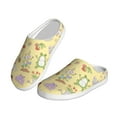 thumbnail image 2 of Fotbe Frog Bee Pattern Women's Fuzzy Curly Fur Memory Foam Loafer Slippers Indoor Outdoor Slippers Winter Home Shoes-39/40, 2 of 7