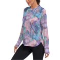 thumbnail image 2 of FORMRS Womens Long Sleeve Shirts UPF 50+ Sun Protection Quick Dry Fishing Hiking Tops, Size S-2XL, Pink Marble Pattern, 2 of 8