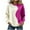 Hot Pink-Shirts, variant on Inverlee Color Block Cuff Long Sleeve Hoodie for Women Trendy Round Neck Sweatshirts Casual Loose Fit Tops