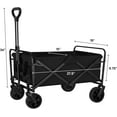 thumbnail image 7 of OVENTE Collapsible Foldable Wagon with 220lbs Weight Capacity, Heavy Duty Fabric and Metal Frame, Portable Folding Utility Cart for Grocery Shopping, Outdoor Sports, Beach and Camping, Black WFU011B, 7 of 7