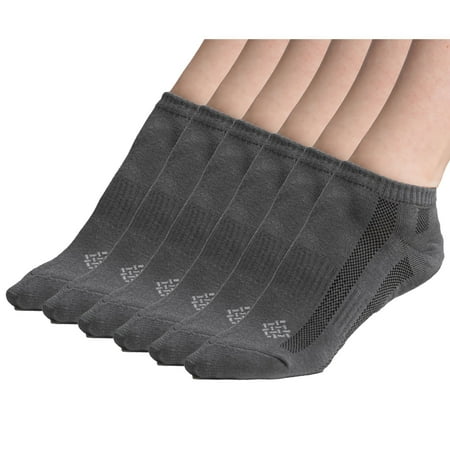 

Sheebo 6 Packs Women Cool Bamboo Low Cut Ankle Socks Unisex Gray Sizes 9-12