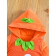 thumbnail image 4 of Qmyliery Baby Pullover, Halloween Cartoon Patterns Long Sleeve Hooded Tops Autumn Outfit, Orange, 6 Months-3 Years, 4 of 9