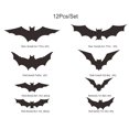 thumbnail image 3 of HomeDM Halloween Bats Decoration Bats Wall Decor,3D Bat Halloween Decoration Stickers for Home Decor Waterproof Black Spooky Bats for Room Decor, 3 of 9