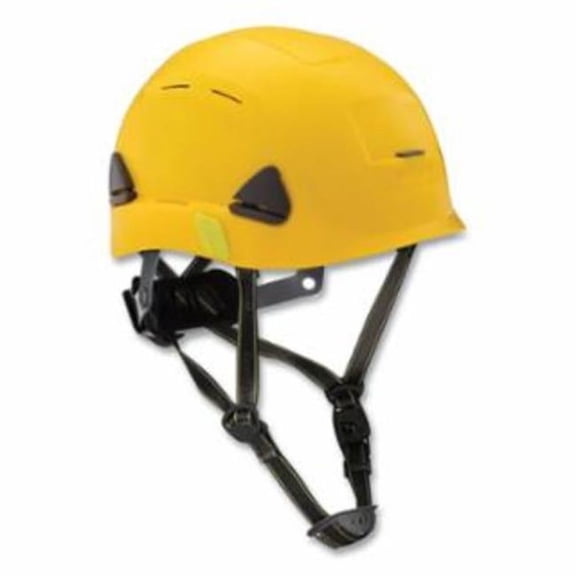 Honeywell North 280-CSH11002 Fibre-Metal Climbing Style Safety Helmet - Type II Dual Locking Rachet Suspension - Vented, Yellow