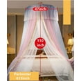 thumbnail image 2 of Princess Bed Canopy for Girls,Bed Canopy Curtain- Double Layer Sheer Mesh Dome Bed Curtain- Round Lace Princess Mosquito Net Tent for Twin Full Queen King Bed(Pink/Grey/White), 2 of 13