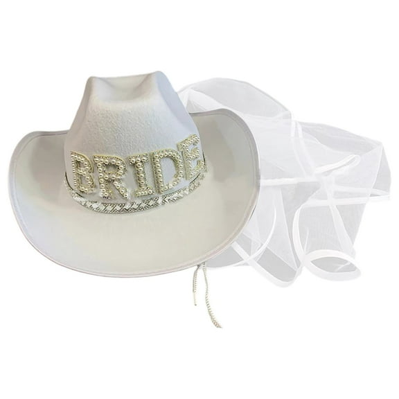 Riforla Hats Bride Western Cowboy Hat for Girls or Women for Party Wedding and Birthday Hats for Woman WH1