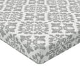thumbnail image 2 of Ambesonne Grey Fitted Sheet, Victorian Damask Floral, Twin Size, Grey White, 2 of 3