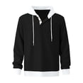 thumbnail image 4 of Admvng Mens Hooded Shirt Drawstring Hood Long Sleeve Casual Hoodie, 4 of 5