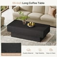 thumbnail image 6 of Tribesigns Modern Black Coffee Table, 55-Inch Rectangle Wooden Tea Table, Large Center Table, 6 of 6
