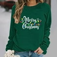 thumbnail image 6 of HOMBOM Crewneck Sweatshirts for Women Green Christmas Vintage Merry Xmas Funny Graphic Ladies Sweatshirt, 6 of 6