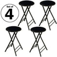 thumbnail image 3 of Lavish Home Backless 24-Inch Folding Stool with 225lb Capacity (Black), 3 of 9
