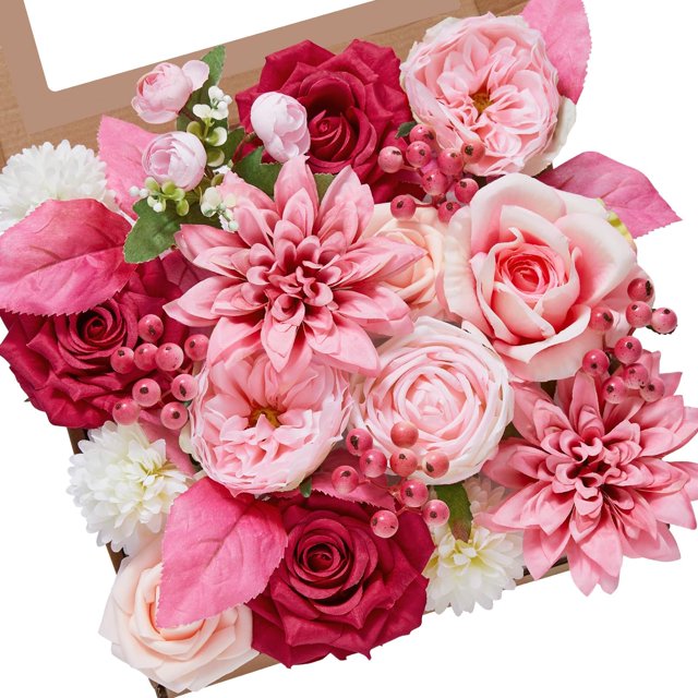 Flores Artificiales Serwalin en Seda Rosa Fucsia para Decoración del Hogar