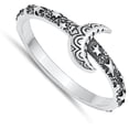 thumbnail image 4 of Oxidized Crescent Moon Ring .925 Sterling Silver Band Jewelry Female Male Unisex Size 6, 4 of 4