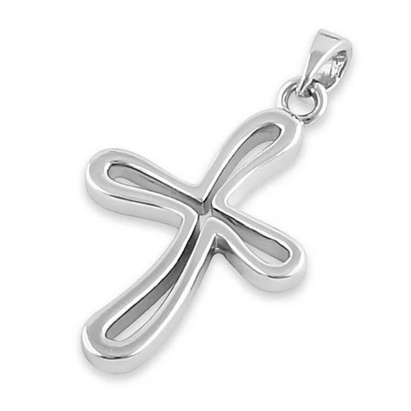 Pendentif en Argent Sterling 925 Vague de Croix Océan