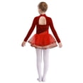 thumbnail image 4 of iiniim Lyrical Dance for Girls Sparkly Rhinestone Ballet Leotard with Wrap Skirts Modern Dancewear Red 6, 4 of 7