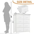 thumbnail image 3 of Eunos White Dresser with 8 Easy Pull Fabric Drawers 4-Tier Wide Organizer for Bedroom Living Room, 3 of 7