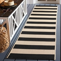 Safavieh Courtyard Ermintrude Striped Indoor/Outdoor Runner Rug, Beige/Black, 2'3" x 6'7"