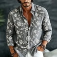 thumbnail image 2 of Bxsruta Men's Shirt Embroidered Long Sleeve Button Down Casual Vacation Tops, 2 of 6