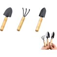 thumbnail image 1 of BRILLAR Mini juego de herramientas de jardín - Kit de mano de 3 piezas para plantas de flores pequeñas - Pala, rastrillo y pala resistentes, 1 of 5