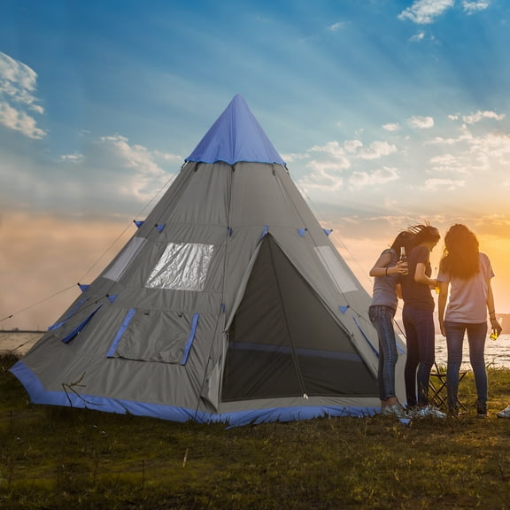 Outsunny 7-Person Camping Tent with Carrying Bag
