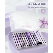 Four Candies 14Pack Pastel Gel Ink Pen Set,Cute Retractable 0.5mm Fine Point Pen,11 Pack Black Ink and 1 Pc Purple Ink Pens with 2Pcs Highlighter for Office, Mothers Day Gifts(Purple)