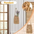 thumbnail image 2 of Water Hyacinth Handwoven Hanging Wall Basket, Flat-Back Design For Easy Vertical Mounting, Boho Decoration For Home Garden Pantry Store Fresh Veggies Dried Flowers Organize, 2 of 7