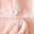 thumbnail image 4 of Toallas para el cabello de color rosa claro Gorros de ducha Toallas para secar el cabello de los niños Toallas absorbentes Gorro para secar el cabello de los niños con botón, 4 of 5