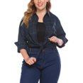 thumbnail image 3 of Zeagoo Womens Plus Size Flannel Plaid Shirt Roll Up Long Sleeve Mid-Long Button Down Shirts Casual Boyfriend Tops, 3 of 6