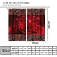 thumbnail image 4 of Red Rose Curtains, Romantic Valentines Rose Window Treatments Rose of Love Heart Blackout Drapes for Bedroom Kitchen Living Room Woman Home Decor W42xL63in, 4 of 6