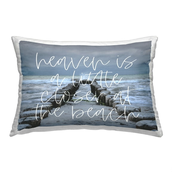Stupell Industries Heaven at Beach Phrase Decorative Printed Throw Pillow, 14 x 20