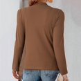 thumbnail image 4 of WTOBBY Women's Fashion Round Neck Solid Color Pullover Long Sleeve Casual Top, Comfort Knit Tee with Soft Fabric, Everyday Essential for Layering,Coffee M, 4 of 5