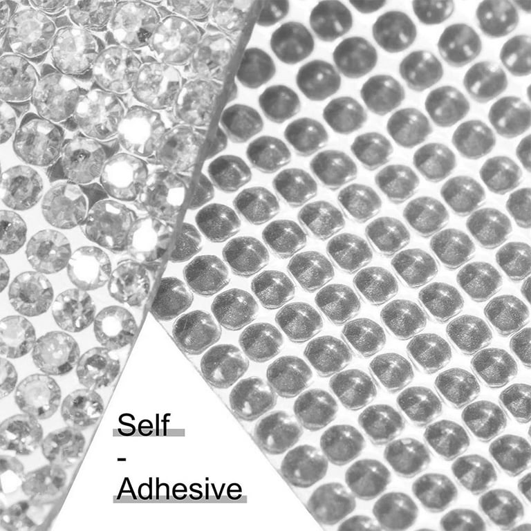 Self Adhesive Rhinestone Strips Diamond Bling Crystal Ribbon Sticker Wrap  for Craft Jewel Tape Roll with 2 mm Rhinestones for DIY Car Phone Christmas