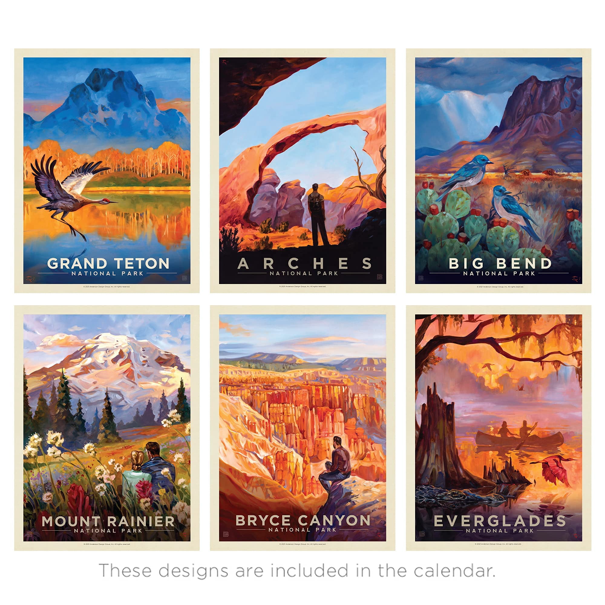 Americanflat 18 Month Wall Calendar - August 2021 to January 2023 - 10" x 26"