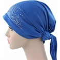 thumbnail image 3 of Qhome Womens Rhinestone Head Scarf Head Wrap Chemo Cap Spandex Bandana Du Rag, 3 of 7