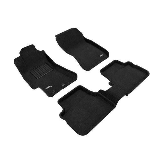 3D MAXpider Custom Fit Elegant Floor Mat (Black) for 2008-2014 Subaru Impreza/Impreza WRX - 1ST Row 2ND Row